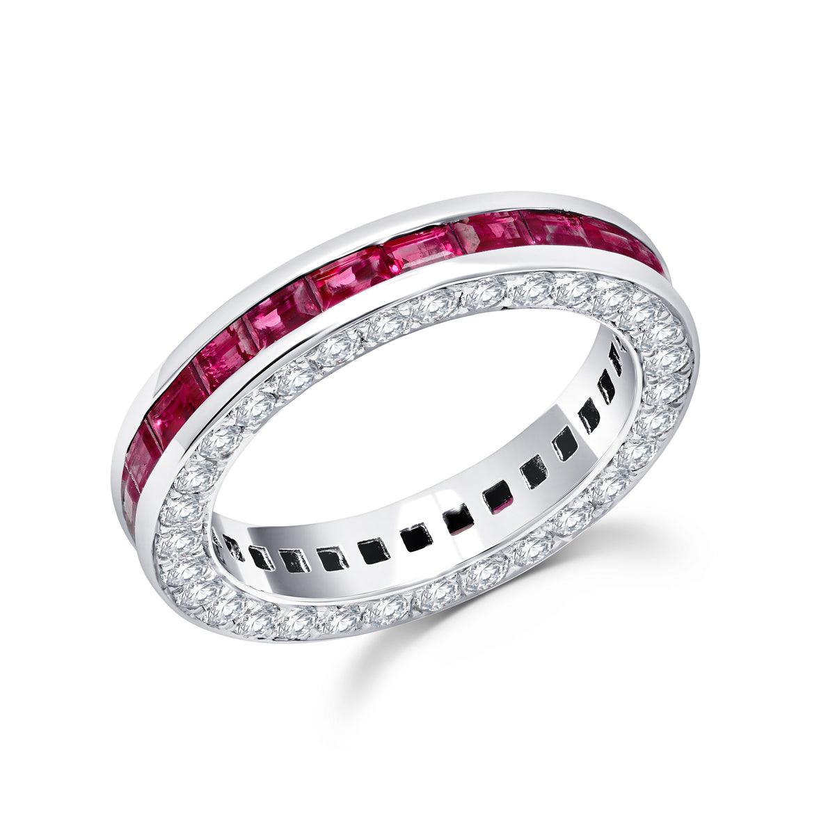 Ruby Ring in 18k White Gold 1.56 CTW