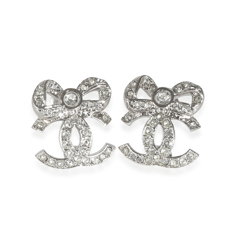 2020 CC Bow Strass Silver Tone Earring