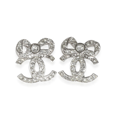 2020 CC Bow Strass Silver Tone Earring