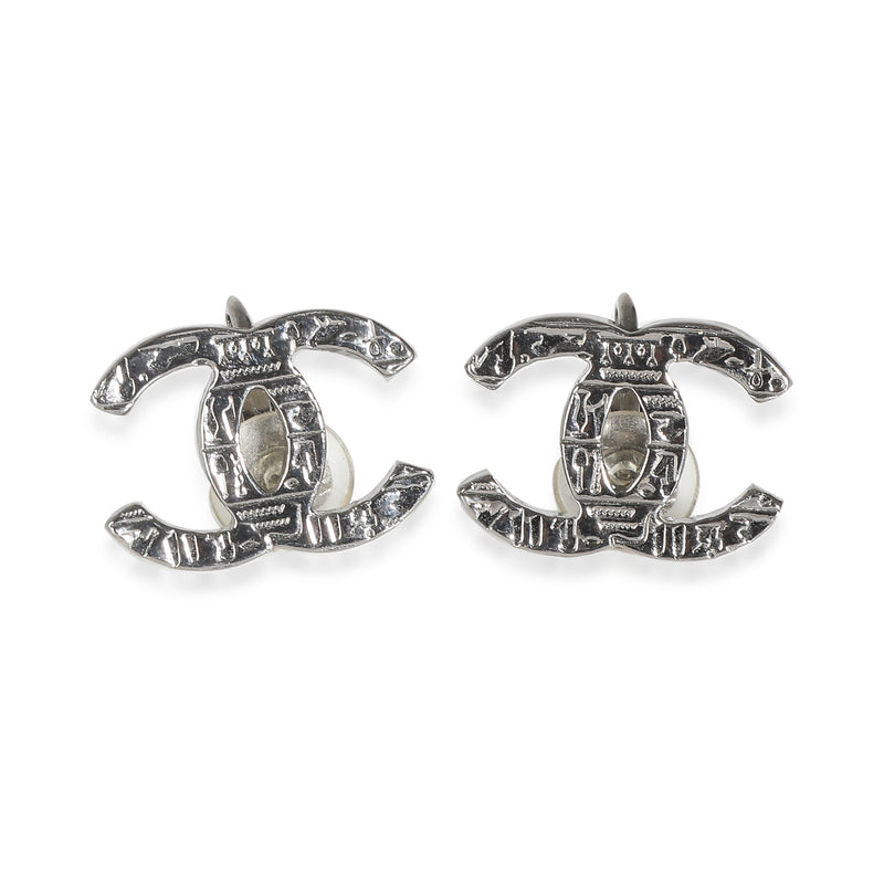 2019 Large CC Silver Tone Earring