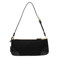 Black Re-Nylon Brushed Leather Re-Edition 2002 Shoulder Bag