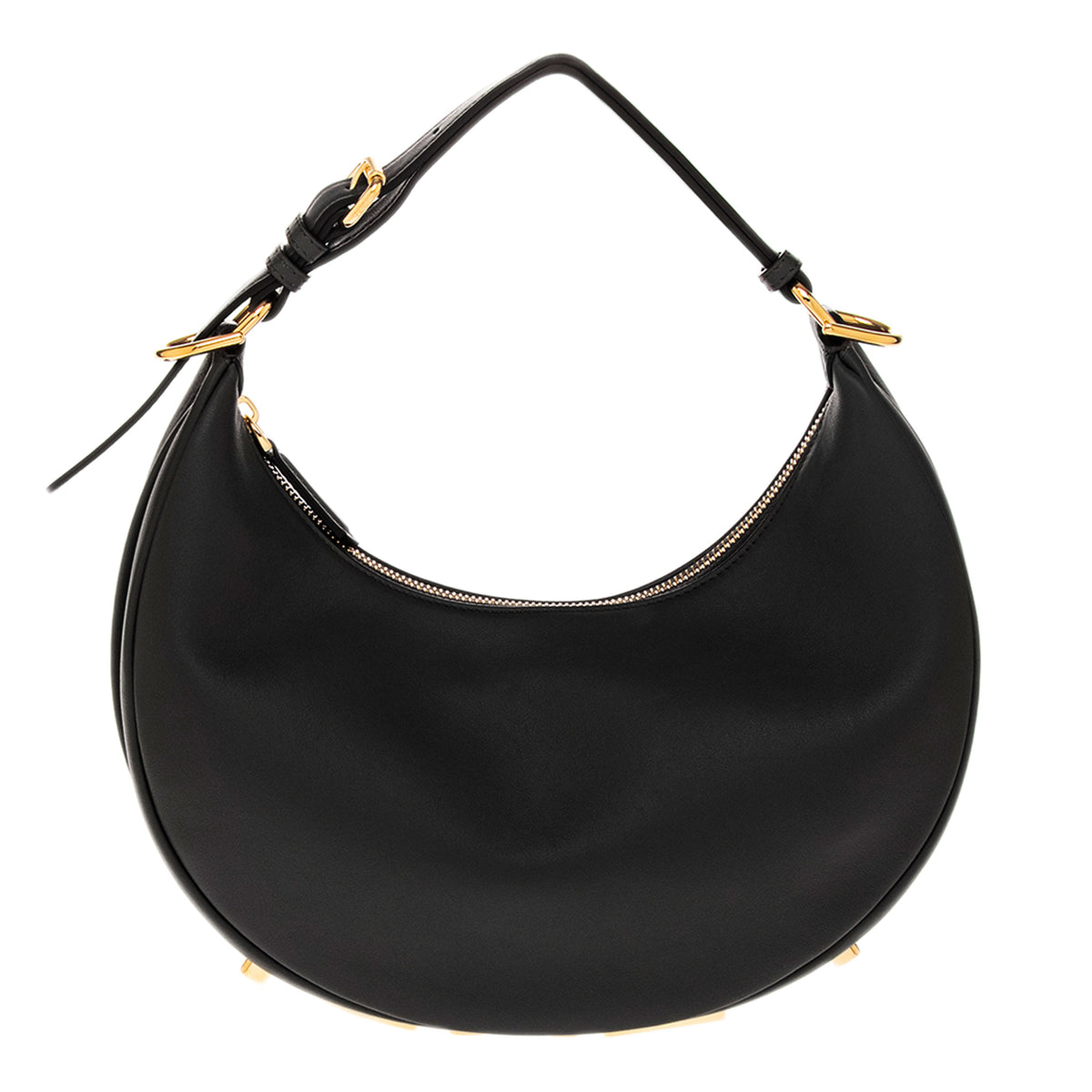 Black Leather Small Fendigraphy Hobo