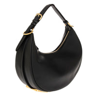 Black Leather Small Fendigraphy Hobo