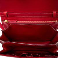 Red Smooth Calfskin Medium Classic Box Bag