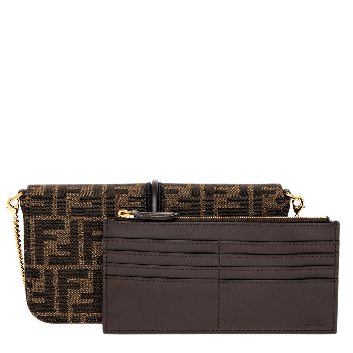 Brown FF Zucca Fendigraphy Wallet On Chain