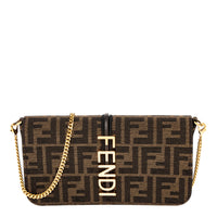 Brown FF Zucca Fendigraphy Wallet On Chain