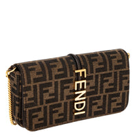 Brown FF Zucca Fendigraphy Wallet On Chain