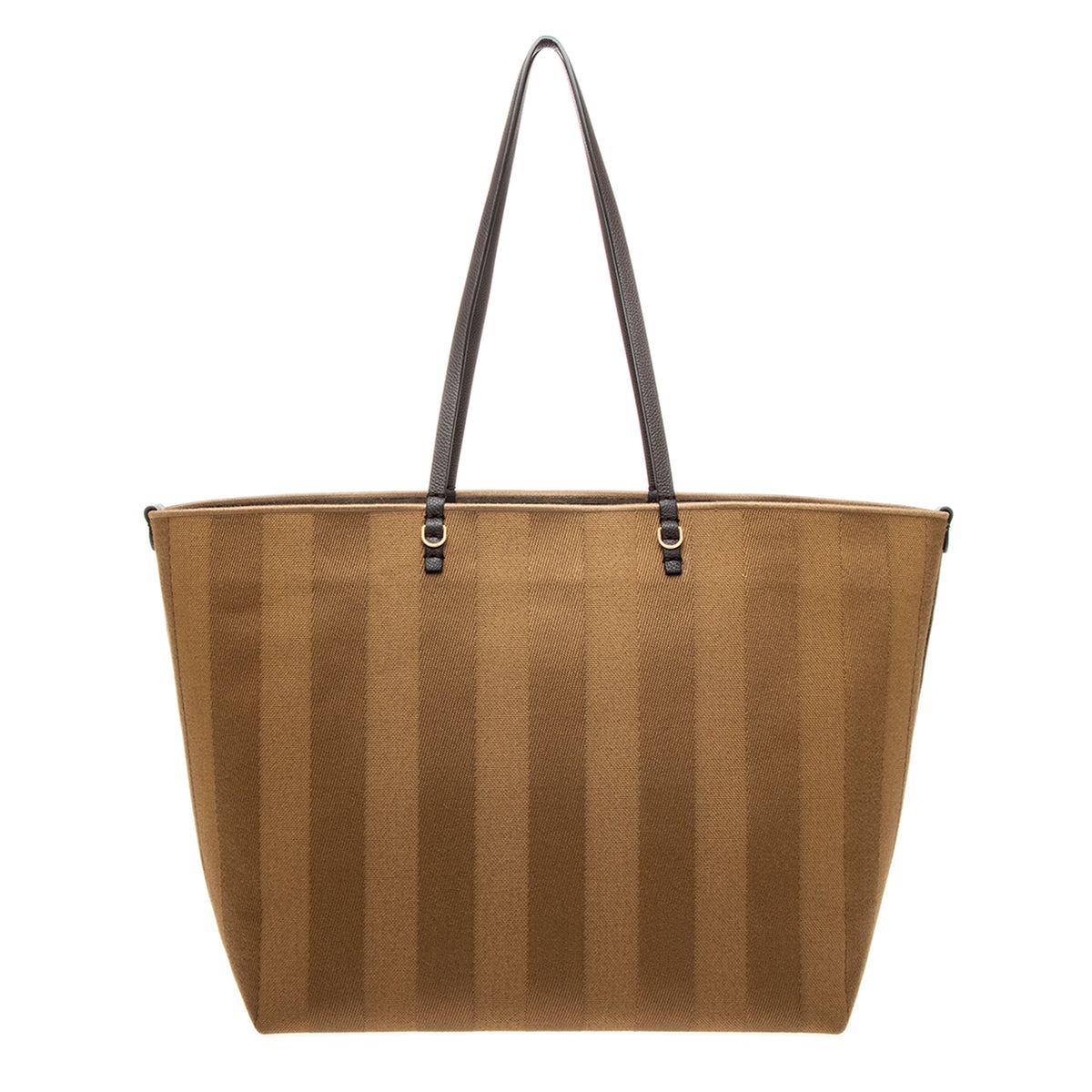 Cappuccino Pequin Stripe Large Roll Reversible Shopper
