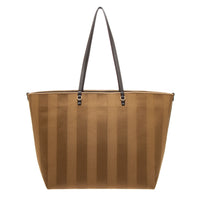 Cappuccino Pequin Stripe Large Roll Reversible Shopper