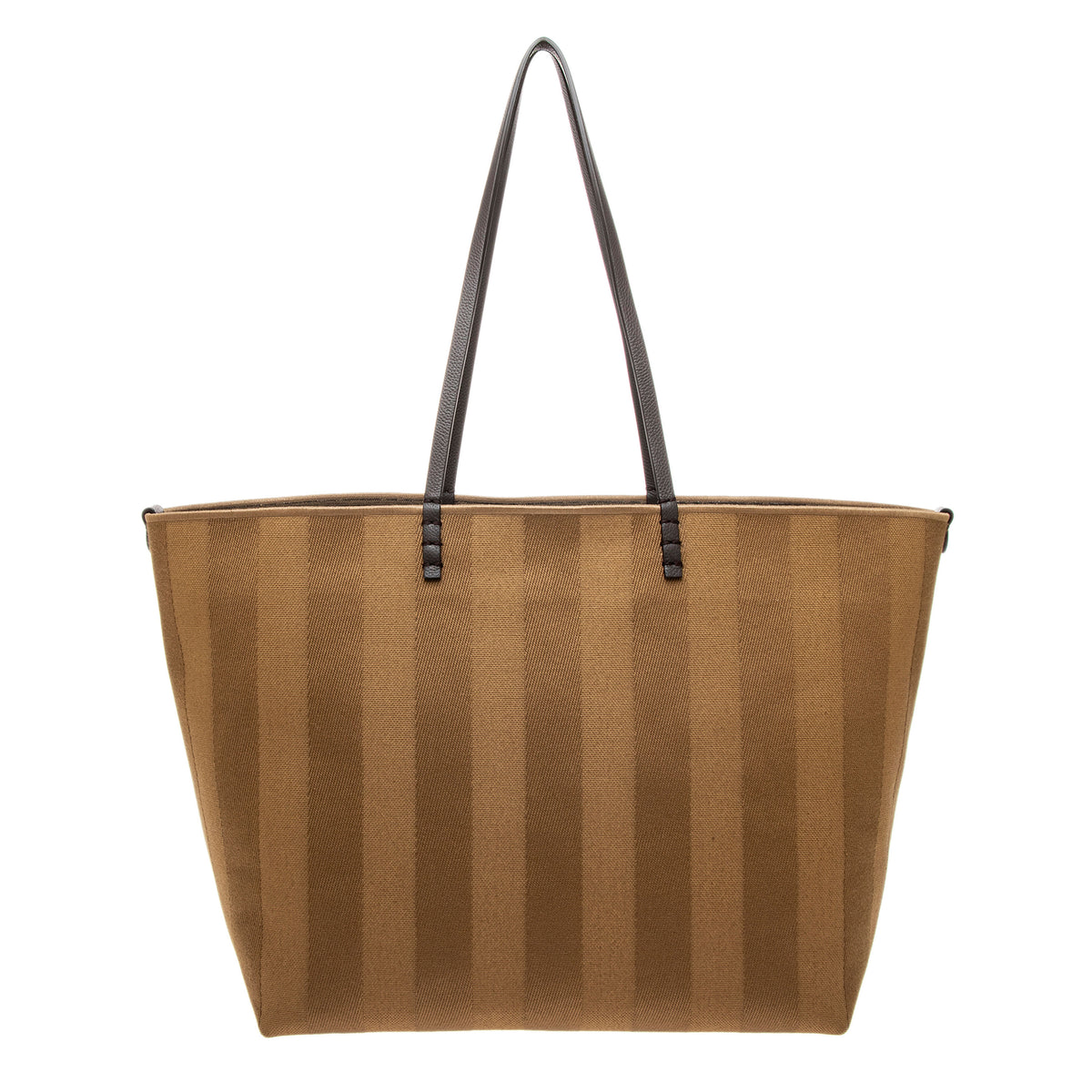 Cappuccino Pequin Stripe Large Roll Reversible Shopper