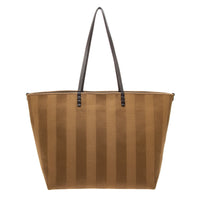 Cappuccino Pequin Stripe Large Roll Reversible Shopper