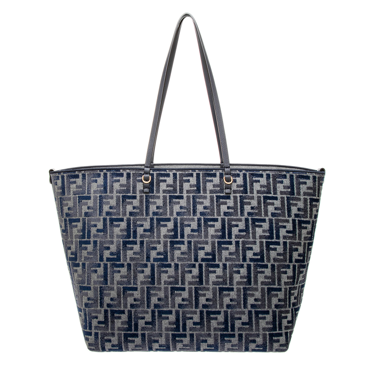 Dark Blue FF Chenille Large Roll Reversible Shopper