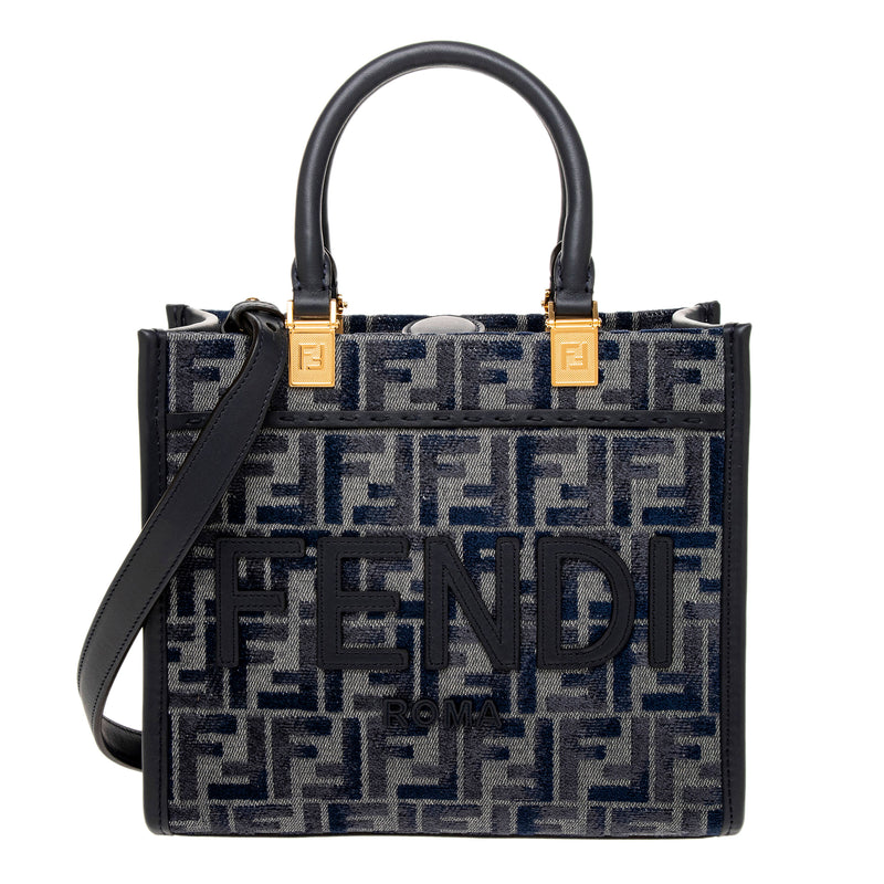 Dark Blue FF Chenille Small Sunshine Shopper