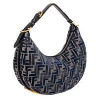 Dark Blue FF Chenille Small Fendigraphy Hobo