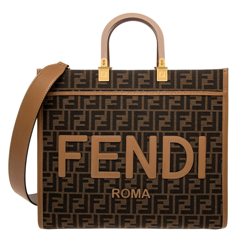 Brown FF Jacquard Medium Fendi Sunshine Shopper