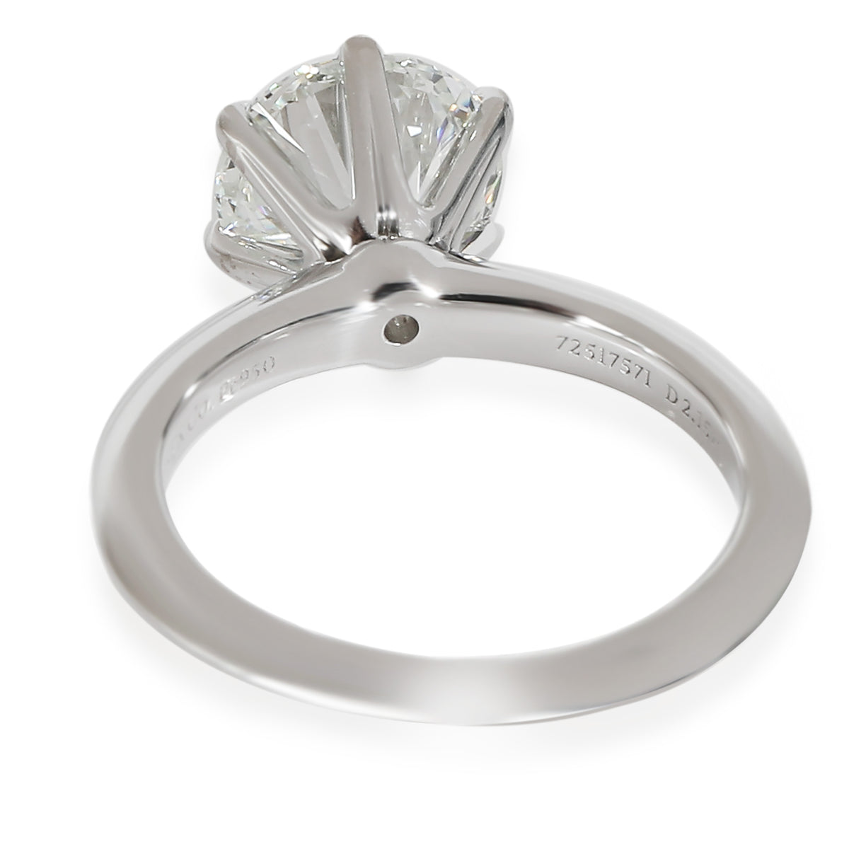 Tiffany Solitaire Engagement Ring in  Platinum H VVS2 2.15 CTW