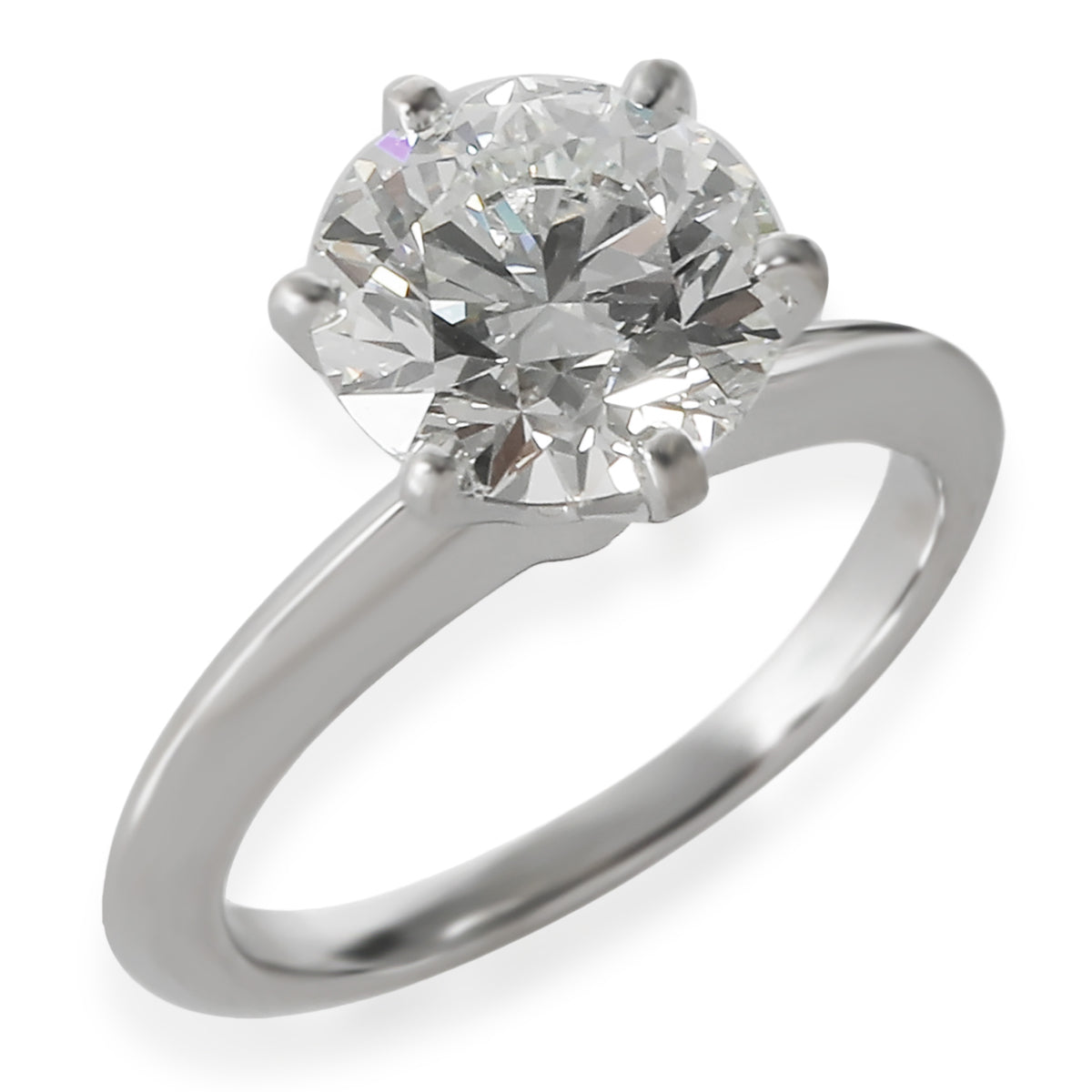 Tiffany Solitaire Engagement Ring in Platinum H VVS2 2.15 CTW