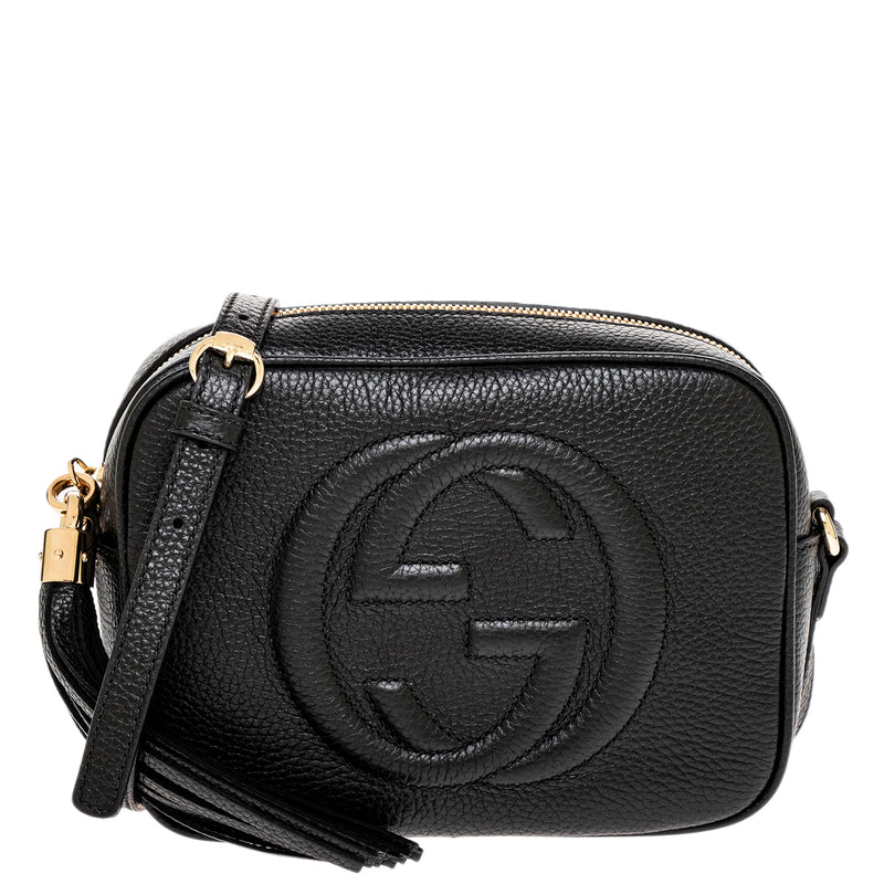 Black Pebbled Calfskin Soho Disco Crossbody