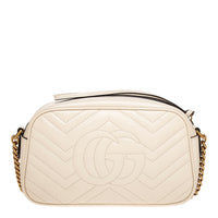 White Matelasse Calfskin Small Shoulder Bag