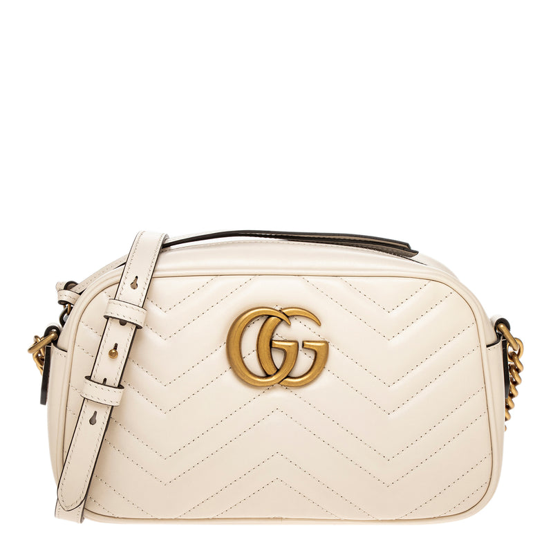 White Matelasse Calfskin Small Shoulder Bag