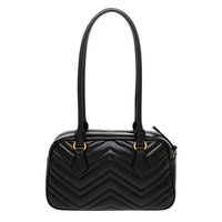 Black Matelasse Calfskin GG Marmont Small Top Handle