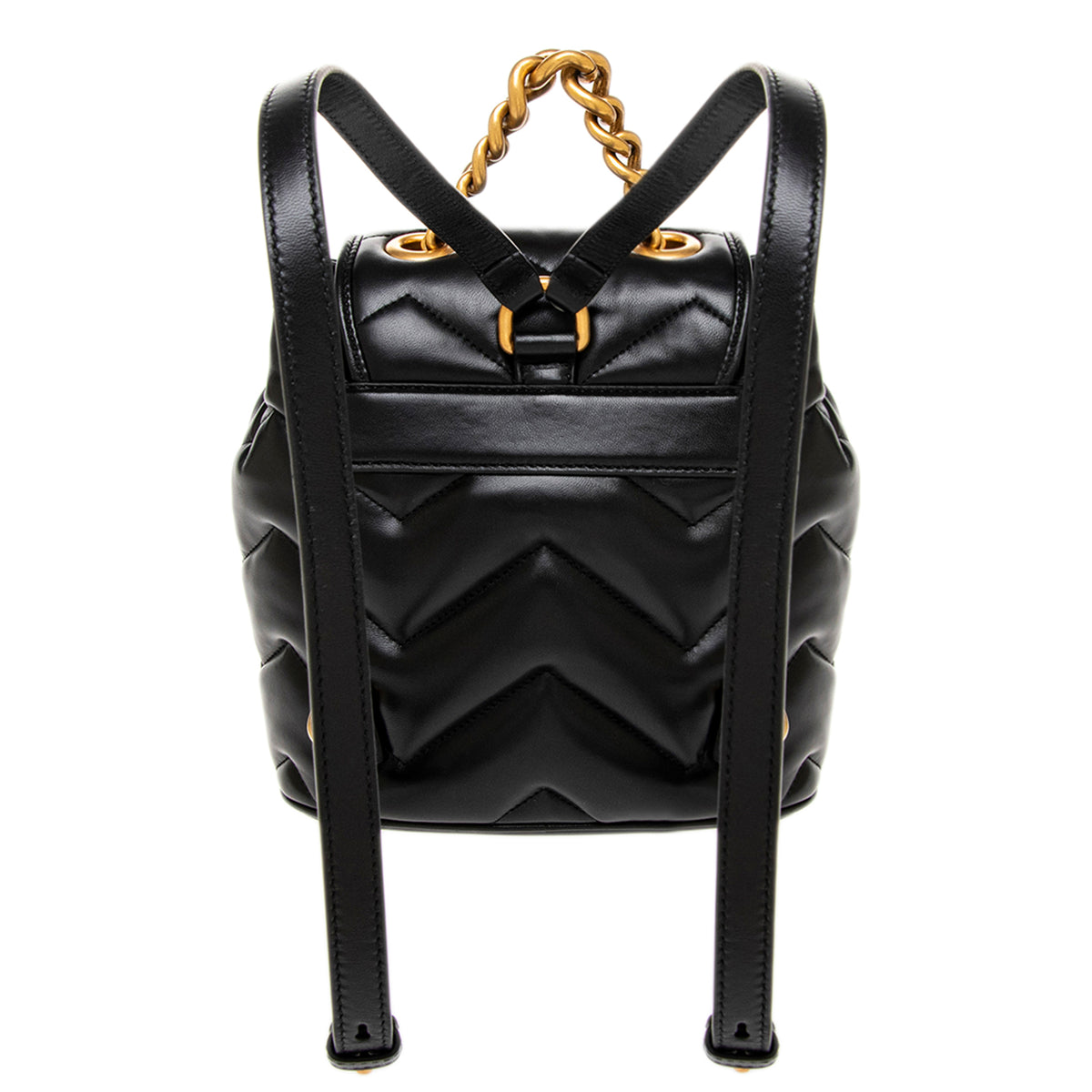 Black Matelasse Calfskin GG Marmont Mini Backpack