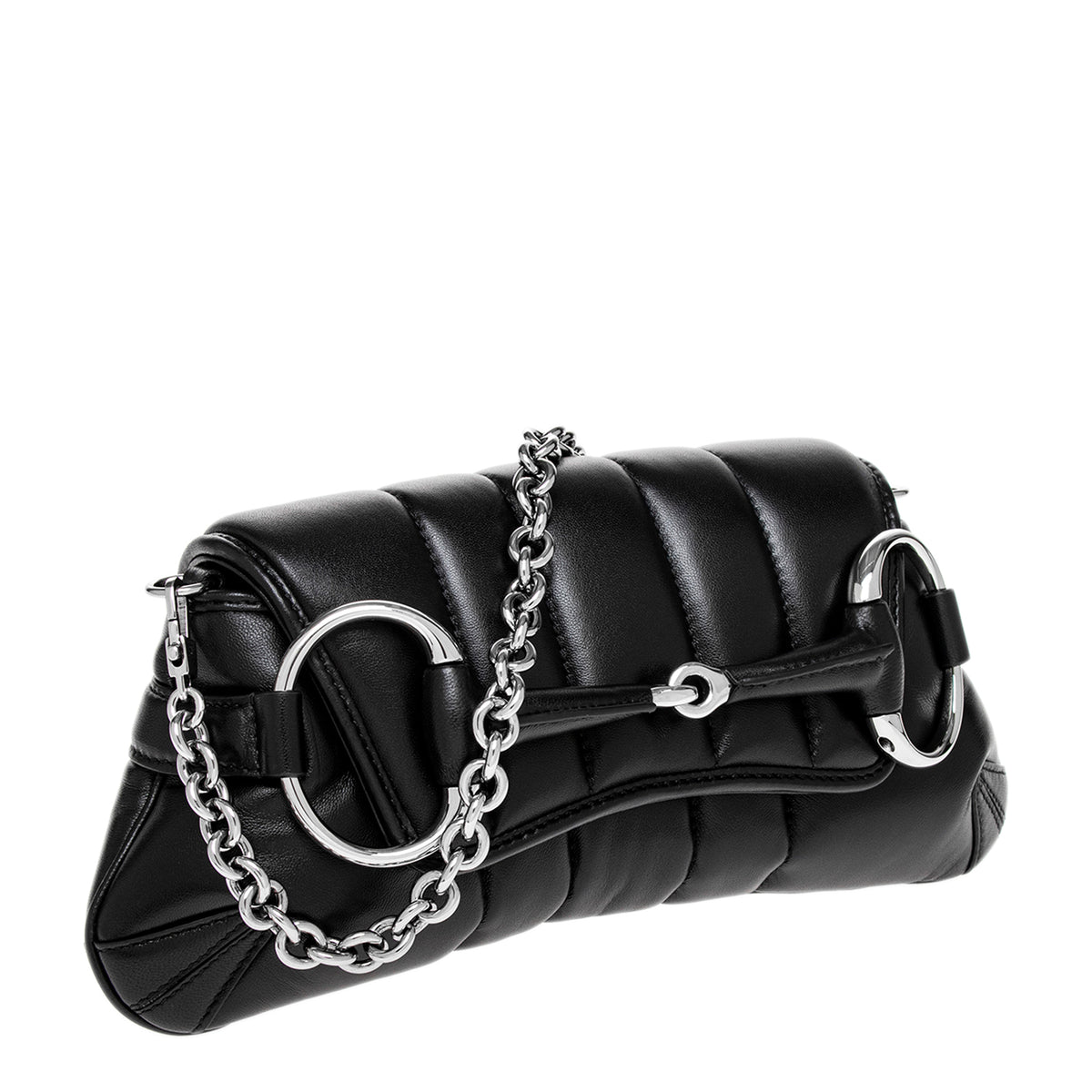 Black Small Horsebit Chain Shoulder Bag