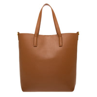 Brick Leather North South Shopping Tote