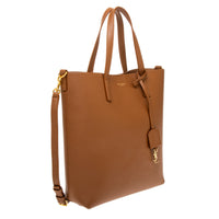 Brick Leather North South Shopping Tote