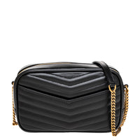 Black Quilted Leather Mini Lou