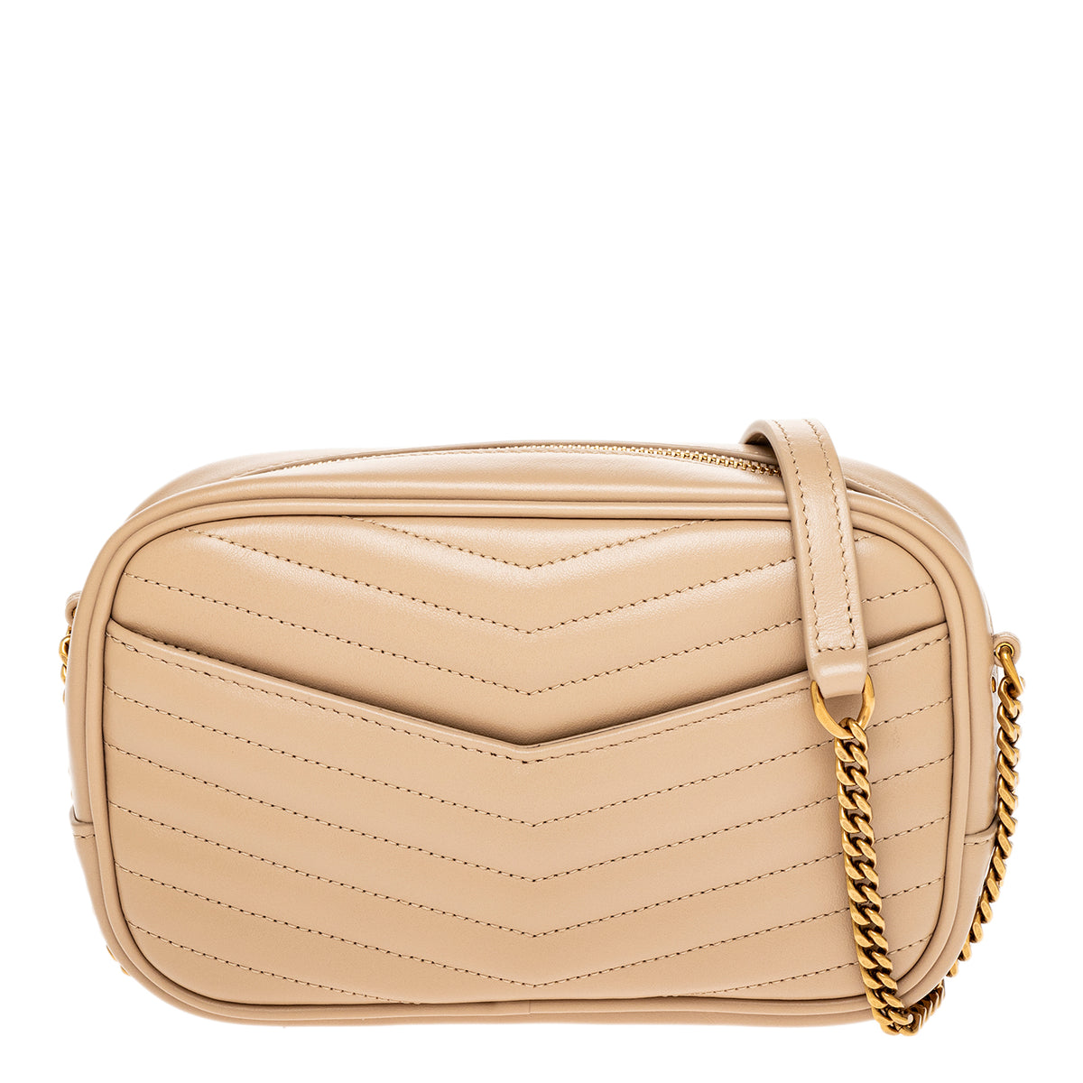 Beige Quilted Leather Mini Lou