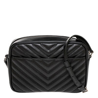 Black Quilted Leather Lou Camera Bag