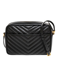 Black Quilted Leather Lou Camera Bag