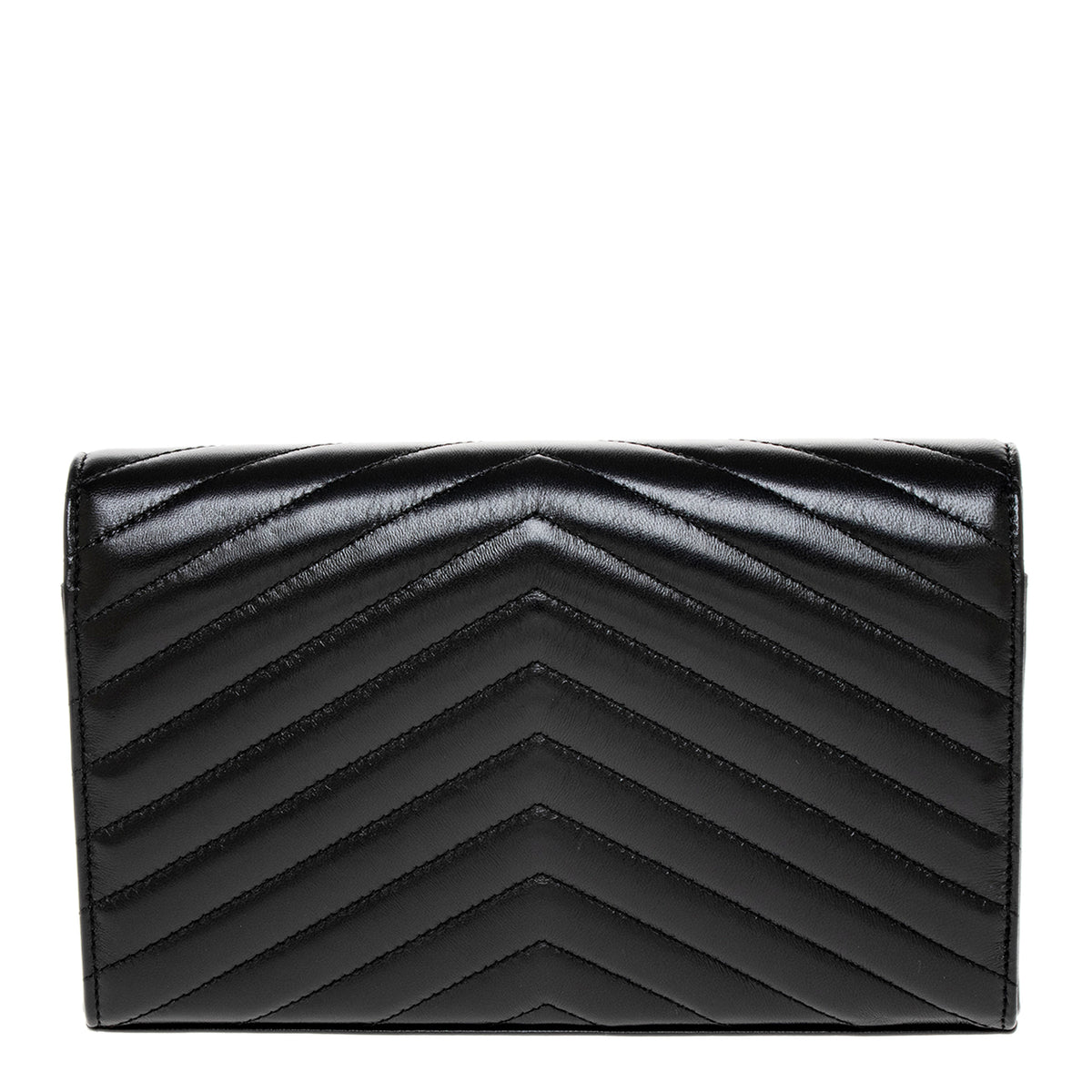 Black Quilted Lambskin Cassandre Chain Wallet