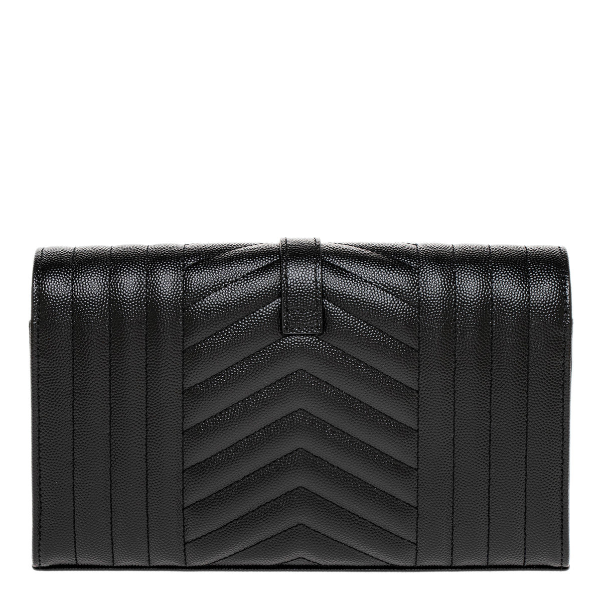 Black Grain De Poudre Envelope Chain Wallet