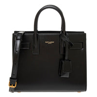 Black Smooth Leather Nano Classic Sac De Jour