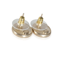 Round CC Earrings with Strass Gold Plated