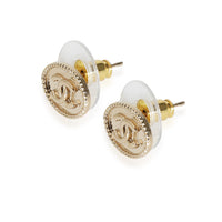 2021 Small Oval CC Yellow Gold Plated Stud Earring