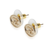 Gold Plated Small CC Oval Stud Earring