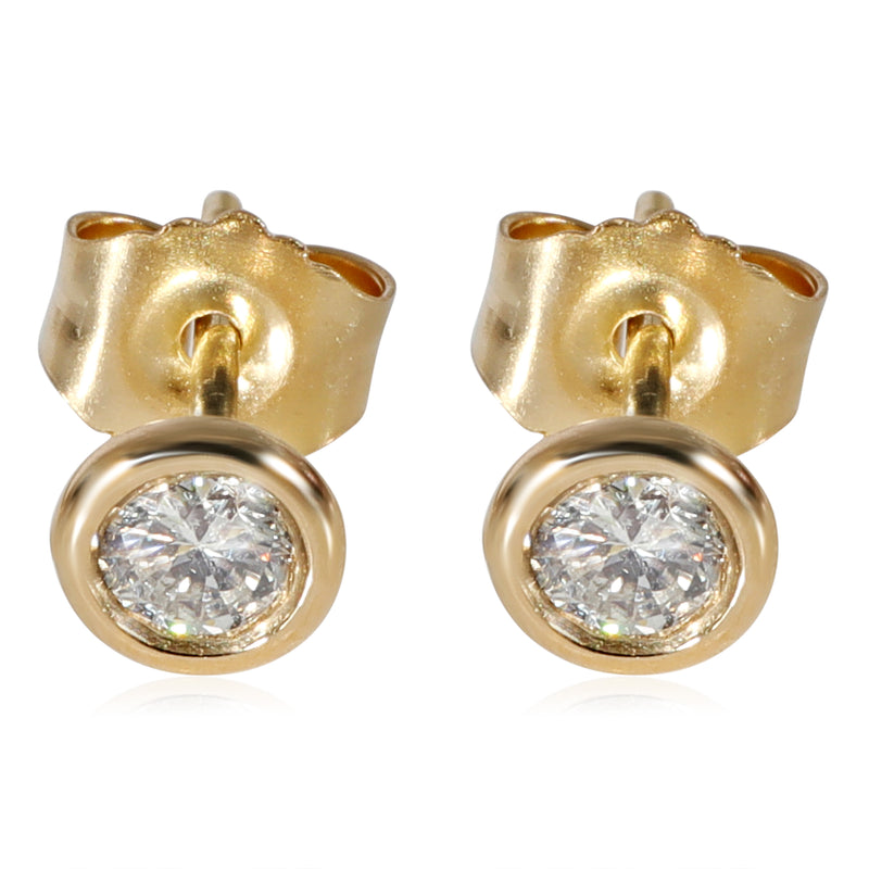 Diamond Bezel Stud Earrings in 14K Yellow Gold 0.62 CTW