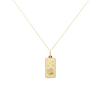 Sagittarius Zodiac Dog Tag Necklace in 14K Yellow Gold