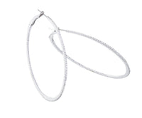 Diamond Skinny Hoop Earrings in 14K White Gold (0.68 CTW)