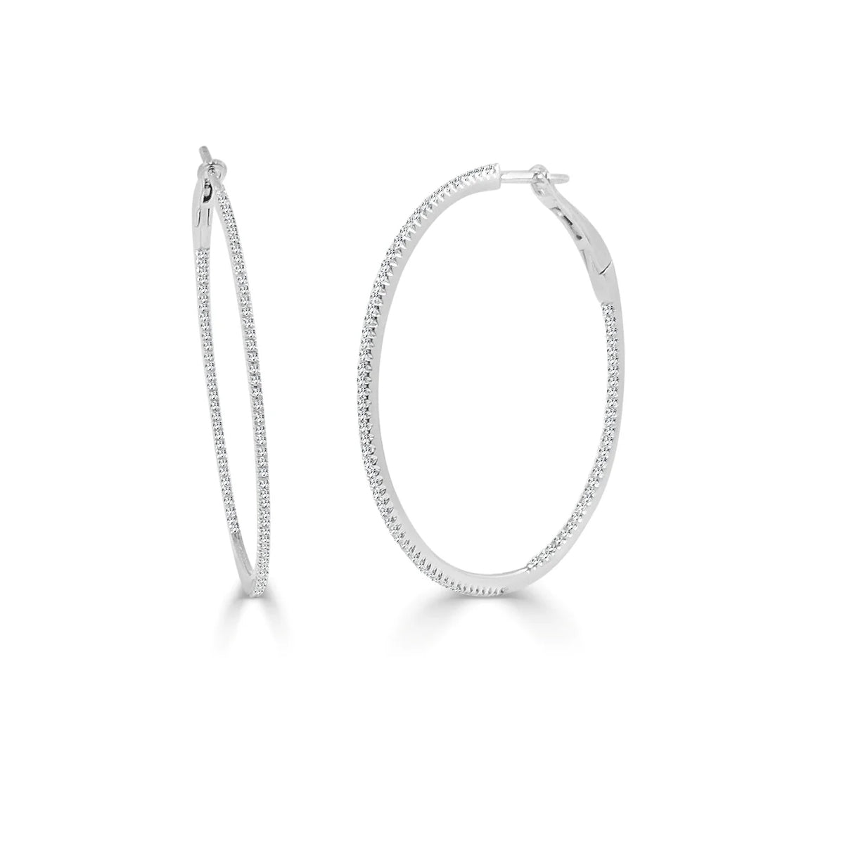 Diamond Hoop Earrings in 14K White Gold (0.57 CTW)