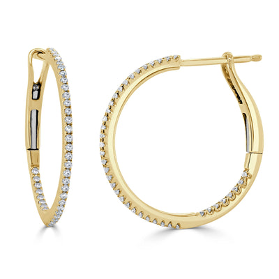 Diamond Hoop Earrings in 14K Yellow Gold (0.25 CTW)