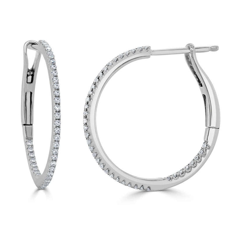 Diamond Hoop Earrings in 14K White Gold (0.25 CTW)