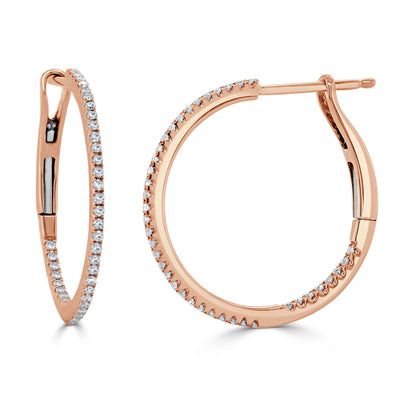 Diamond Hoop Earrings in 14K Rose Gold (0.25 CTW)