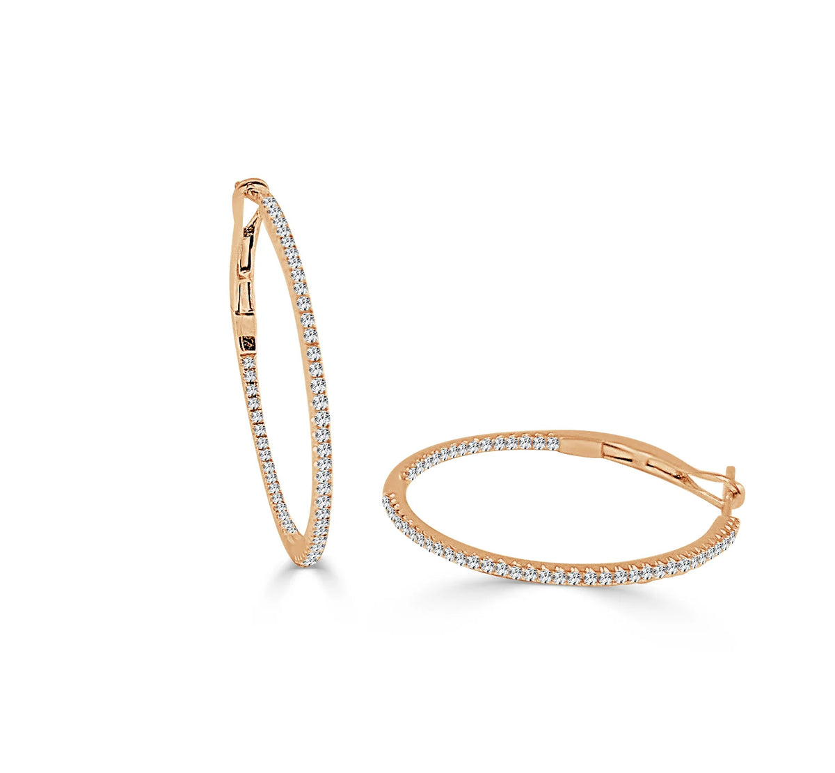 Diamond Hoop Earrings in 14K Rose Gold (0.25 CTW)