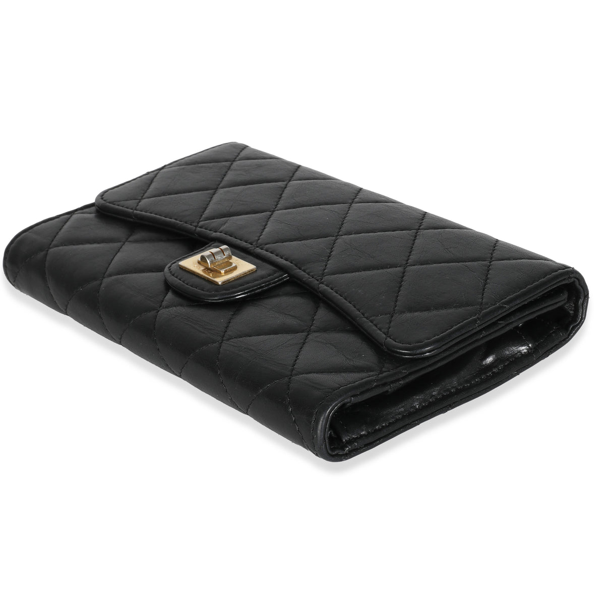 Black Quilted Lambskin Reissue Flap Wallet