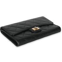 Black Quilted Lambskin Reissue Flap Wallet