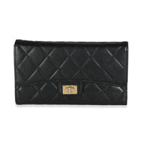 Black Quilted Lambskin Reissue Flap Wallet